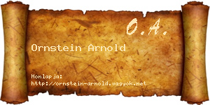 Ornstein Arnold névjegykártya