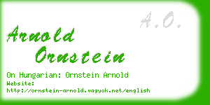 arnold ornstein business card